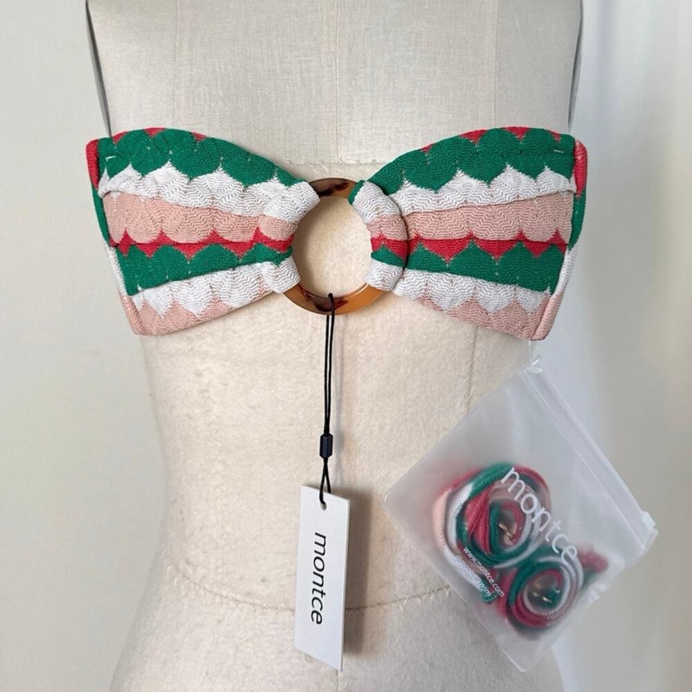 Montce Gelato Tori Ties Bandeau Bikini Top Sz XS